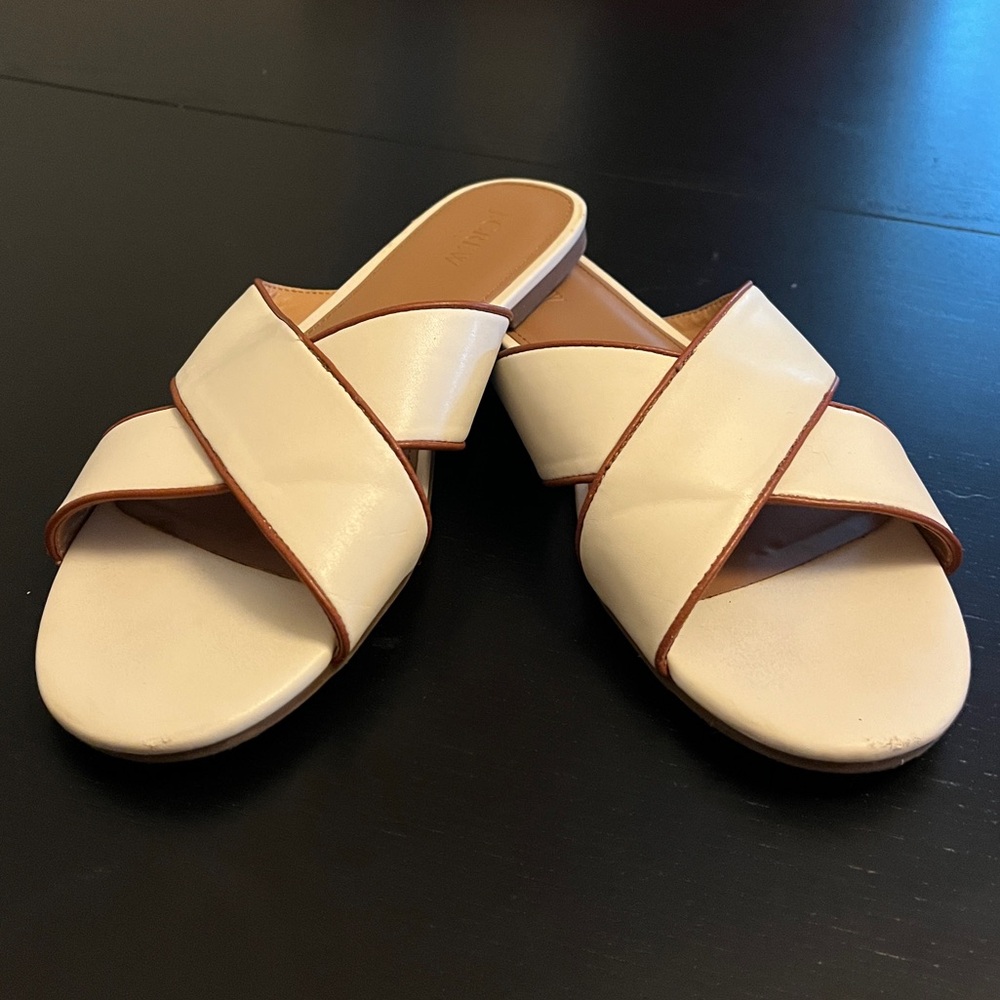 J Crew Crisscross Slide Sandals White